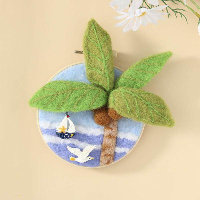 CHENISTORY 20x20cm Frame Wool Felting Painting DIY Wool Embroidery Kit Funny Wool Needle Felt Picture Kit Craft Painting Gift
