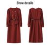 2025 Spring/Summer Women's Elegant Double-Breasted Two-Piece Mid-Length Dress JX2512