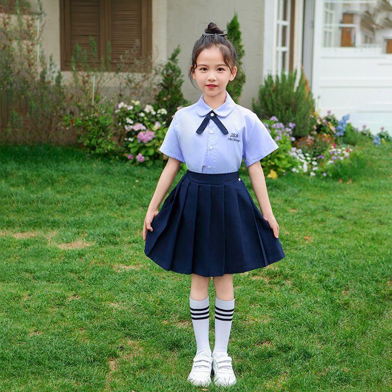 Thai Academy-Style Summer Graduation Uniform: Fashionable JK Skirt Set for Elementary Girls