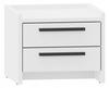 Altivo 2Sn White Bedside Table, 2 Low Drawers, Small Chest Of Drawers