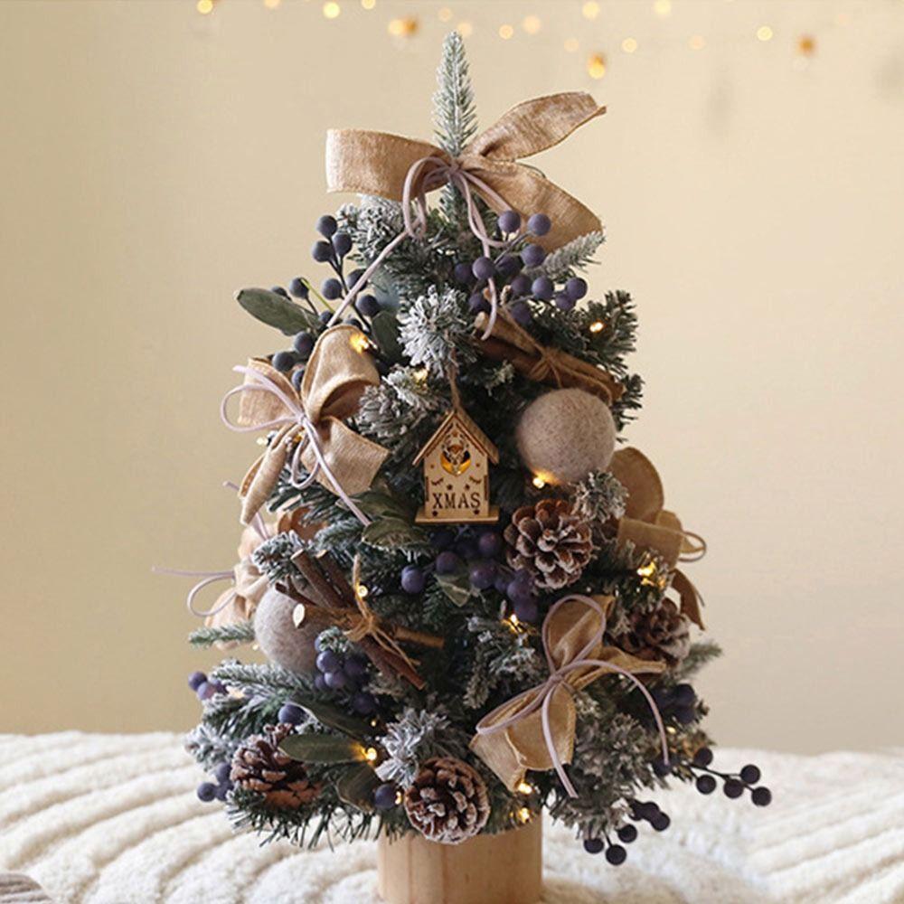 45cm DIY Christmas Tree Kit With Light Artificial Pine Illuminated Christmas Tree Pine Branch Handicraft Christmas Decorations