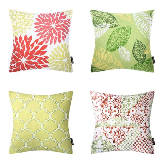 4ks Květina Leaf Throw Povlak na polštář Potah na polštář Rozkládací pohovka Auto Cafe Decoration