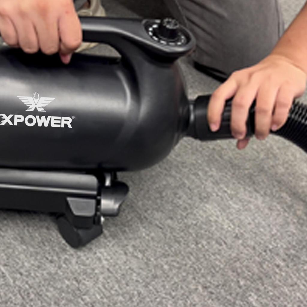 Xpower A-16 Car Dryer Blower Sturdy Plastic Car Wash Dryer/Adjustable Speed/Filtered Air Powerful/Flexible Hose Swivel Casters