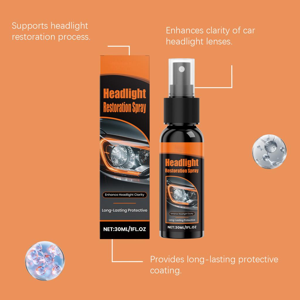 Car Headlight Care Agent  Car Headlight Stain Remover  Brightener  Polisher  Headlight Cleaner 30ml