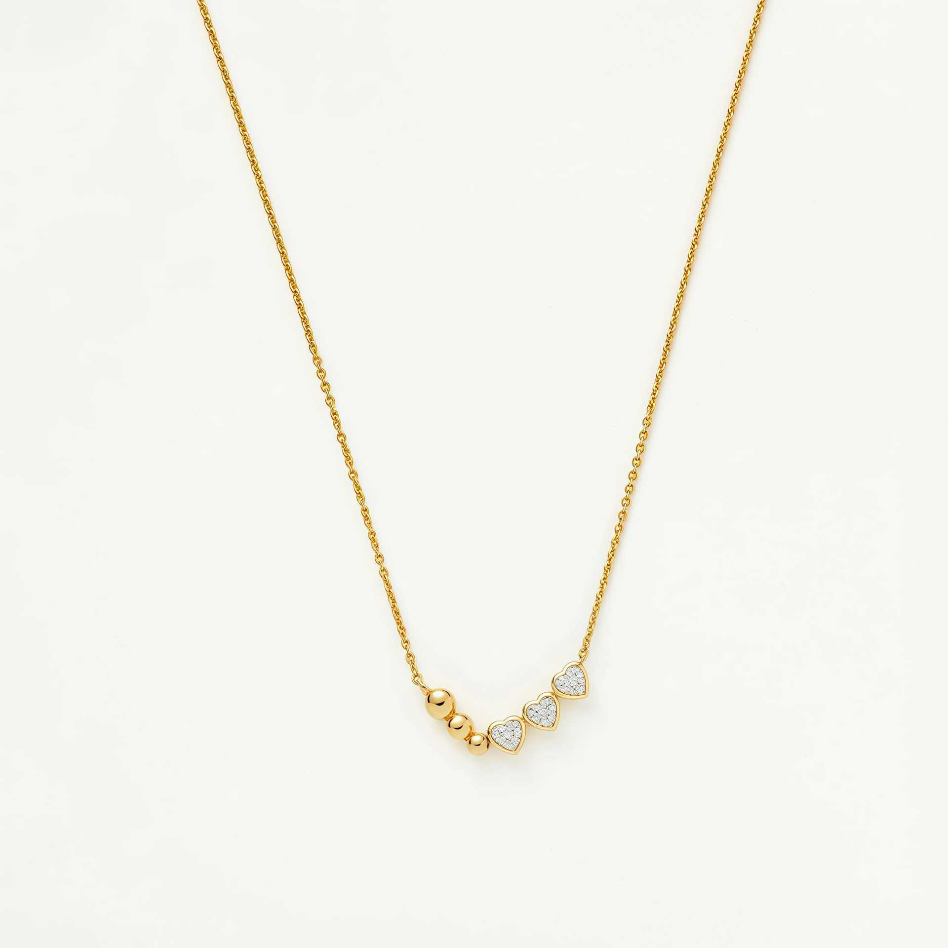 

Multi-Layer Love Diamond Stacking Wearing Necklace Gold Texture Heart-Shaped Diamond Collarbone Chain Light Luxury Commuting Dating Versatile