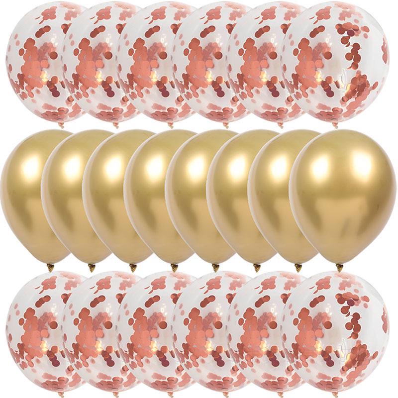 Sequin Metal and Latex Balloon Set for Birthday Party Decorations