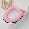 Univerzální potah na záchodové sedátko Kulatý polštářek na záchodové sedátko Koupelna Podložka na záchodové sedátko Zimní Hustá Teplá omyvatelná Kreslená kočka Roztomilé potahy na záchodové sedátko