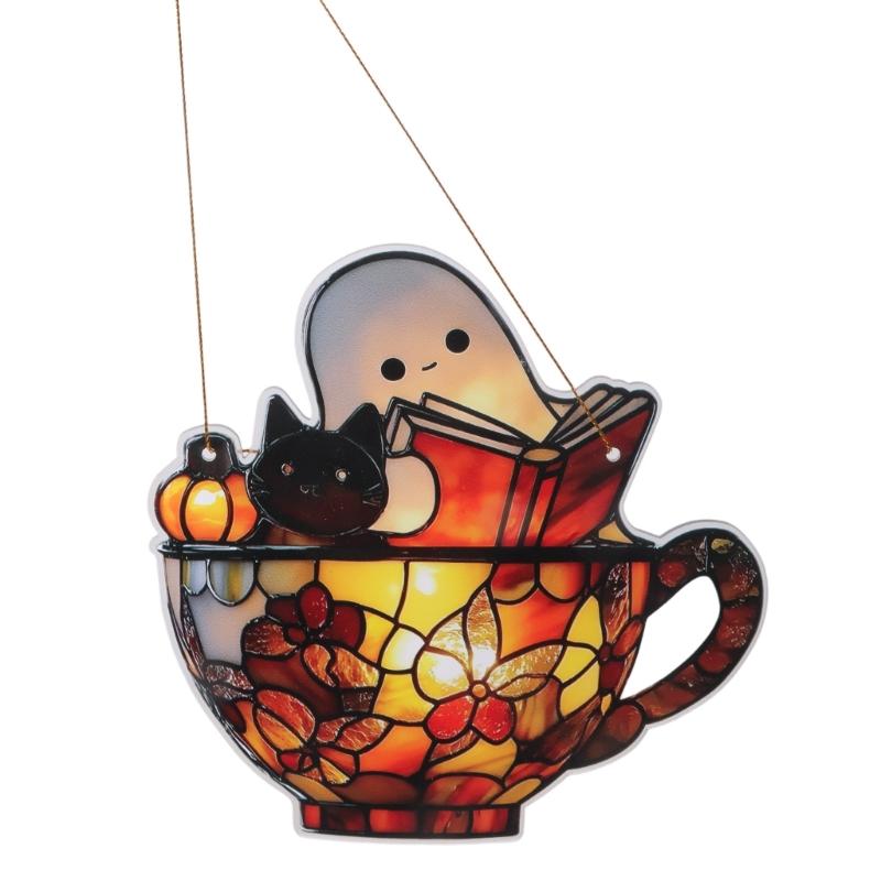 Halloween Window Decoration Acrylic Hanging Art For Home Garden Office Classroom Indoors Outdoor Seasonal Decors