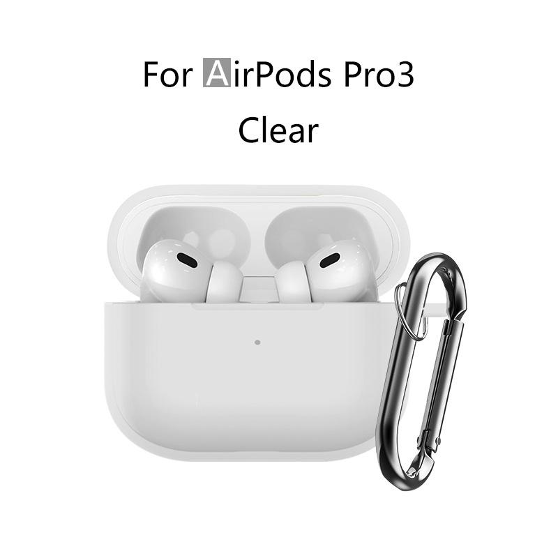 

for AirPods Pro 3 2025 New Case Full Protective Soft Silicone Shockproof Case with Keychain for AirPods Pro 3 Case for Men Women For Airpods Pro 3 чистий