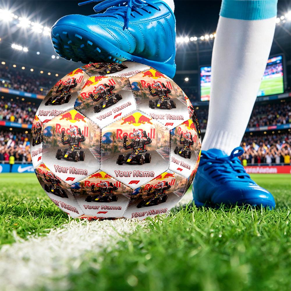 Max Verstappen Size 5 Football, Custom Name Text Personalized Soccer Ball Sport Training Gift
