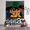 Retro Music Gorillaz Good Quality Anime Tapestry Hanging Tarot Hippie Wall Rugs Dorm Wall Hanging Sheets