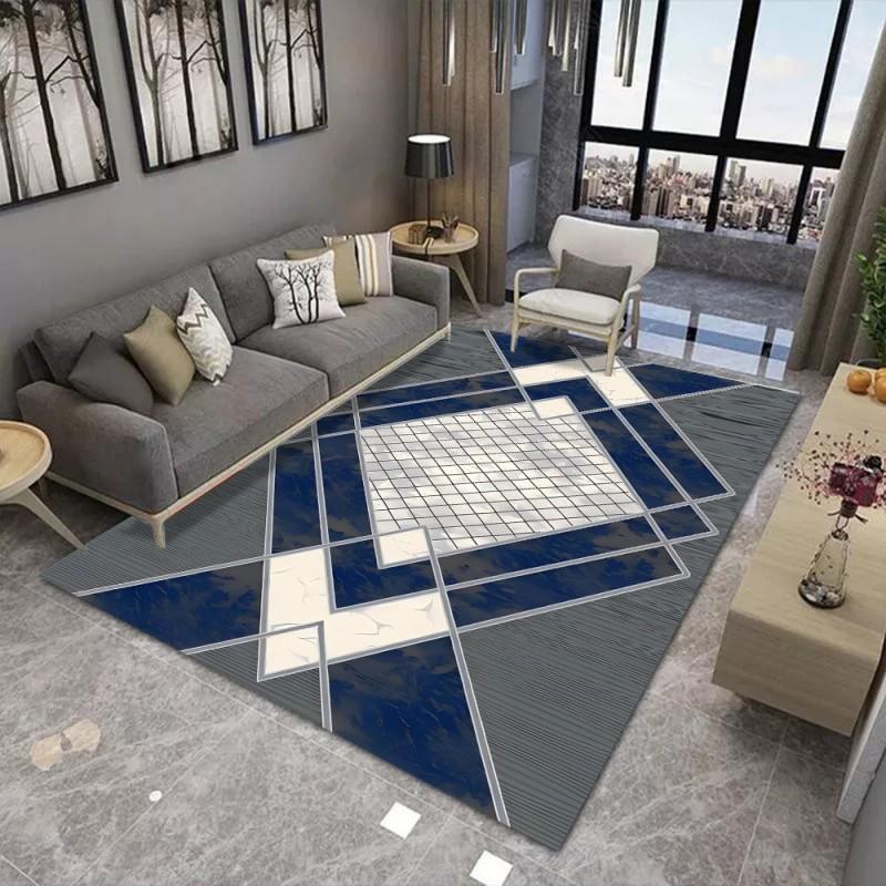 Modern Marble Geometric Rug for Living Room Carpet Bedroom Bedside Rug Sofa Table Area Rug Floor Mats Anti-Slip Doormat