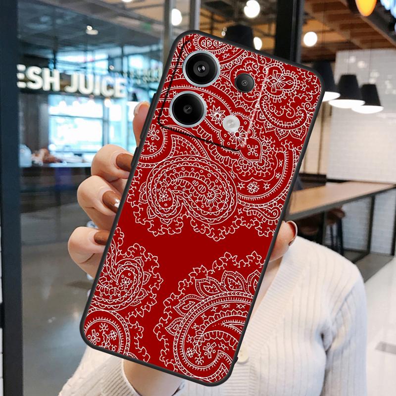 Red Bandana Paisley Case For Xiaomi Redmi Note 15 Pro Plus 10 11 12 13 14 Pro Redmi 15 15C 10C 12C 13C 14C Cover