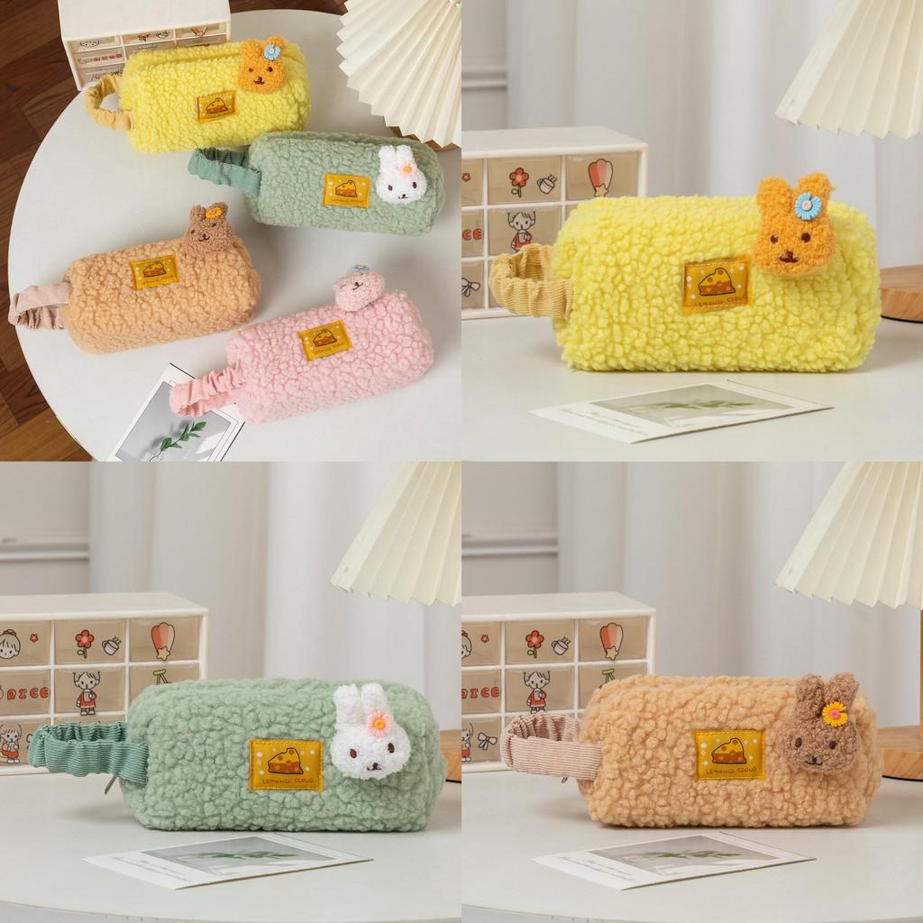 Rabbit Plush Makeup Pencil Storage Bags With Large Capacity For Gifts Teens