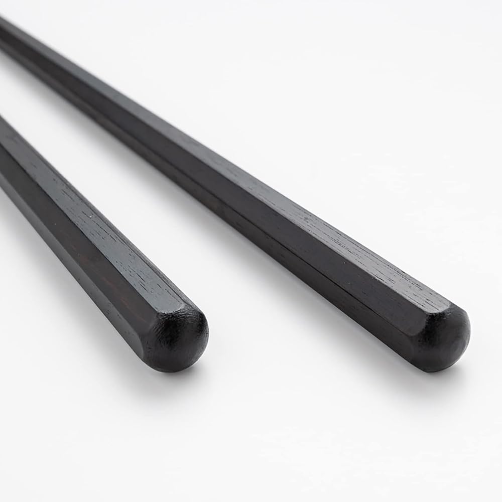 Hashikura Matsukan Premium Natural Wood Chopsticks 23.5cm Octagonal Black Ebony Made In Japan