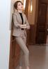 Suit Tailored Jacket and Checkered Single Job Office Entrance Graduation Ceremonies [ZHENGTU] Women's Set Two-Piece Pantsuit, Button, Stylish,