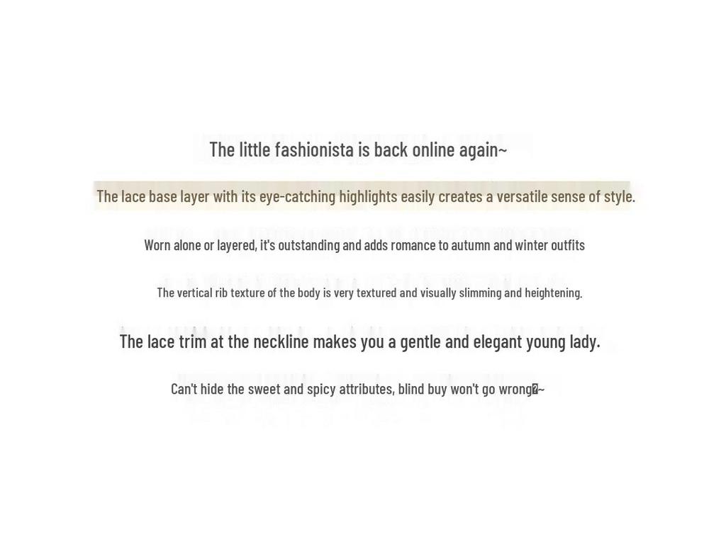 Damen Schickes V-Ausschnitt Strick-Basisschicht-Top mit Spitzendetails