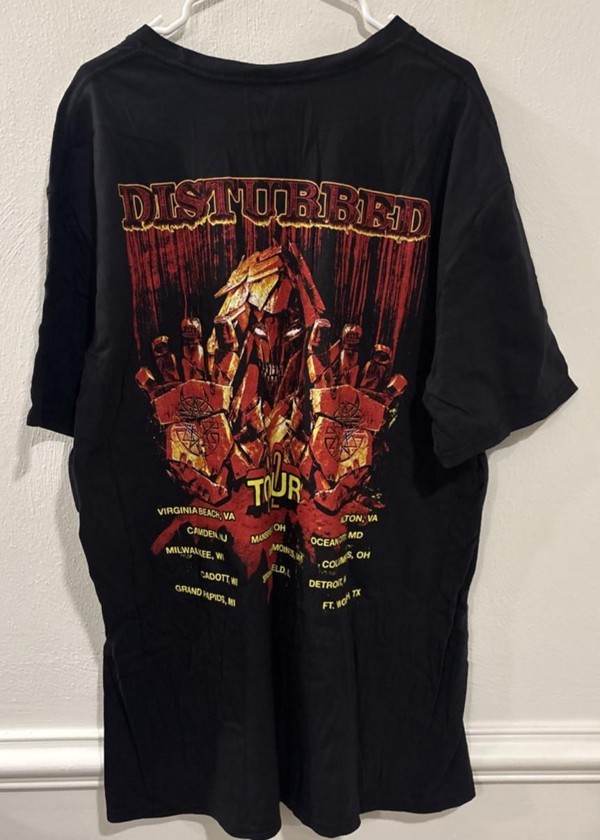 Disturbed 2022 Tour Black Mens 2XL Heavy Metal Band Graphic Tee Unisex T-Shirt XXXL
