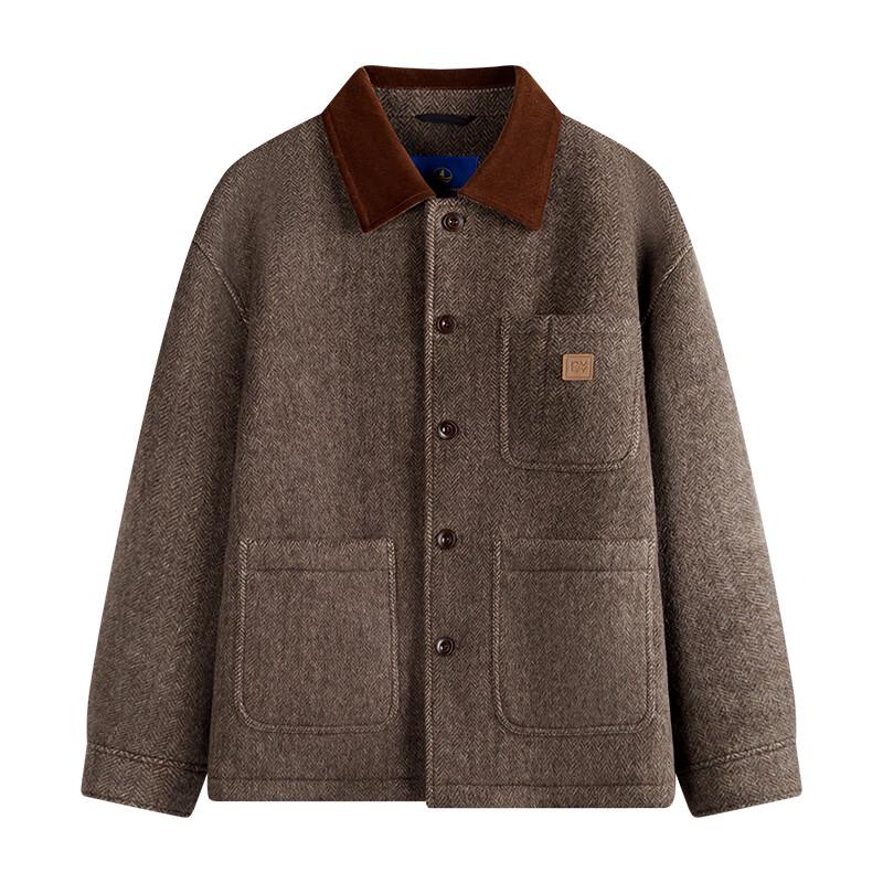 NVG·YOUNG Men's Warm Wool Blend Barn Jacket