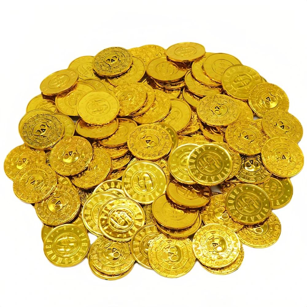20/50/100pcs Retro Pirate Coin Party Supplies Gift Kids Favor Birthday Toys Halloween Decor Fake Treasure Plastic Game Coin