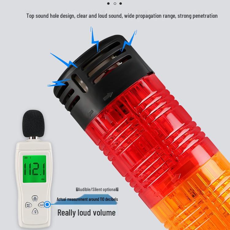 24V LED Multi-Layer Warning Light: Three-Color Indicator & Audible Alarm for Machine Tools