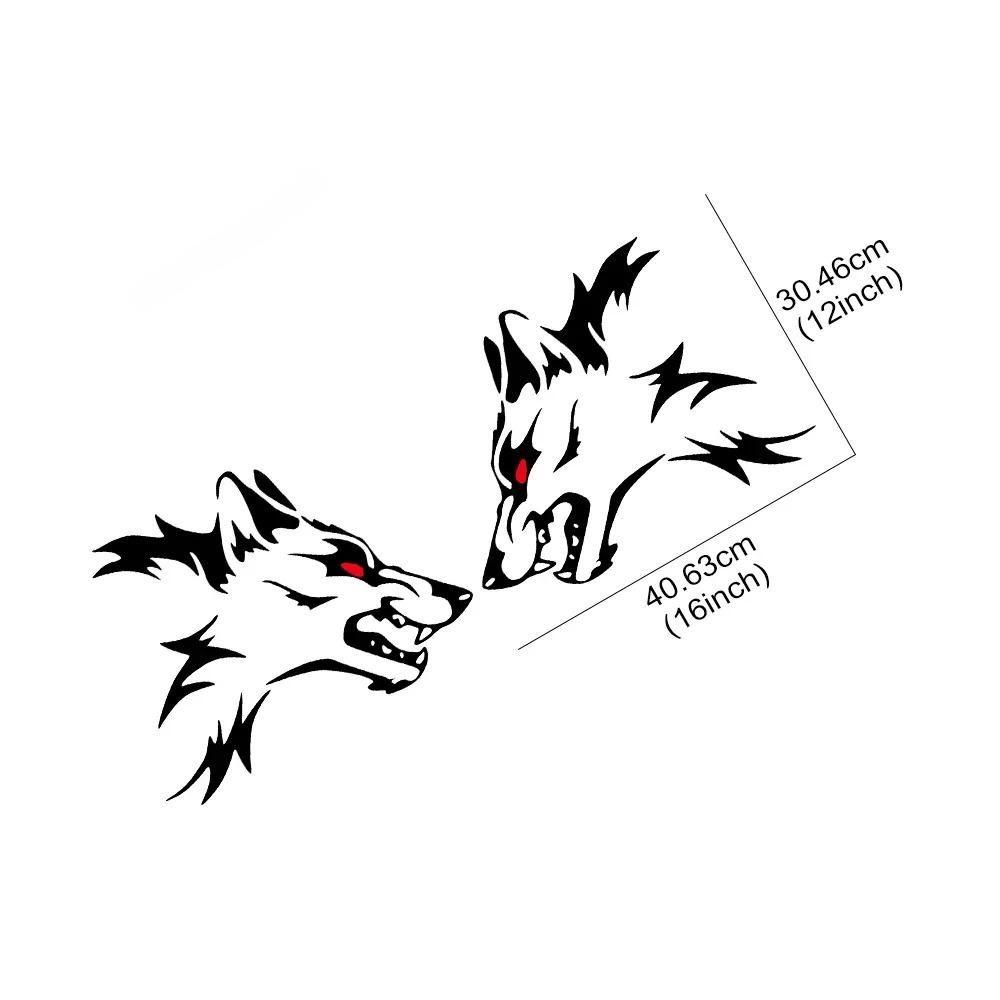 2Pcs Creative Wolf Head Car Door Side Skirts Stickers Self Adhesive Cool Vinyl Decals Auto Body Decoration Stickers Accessories