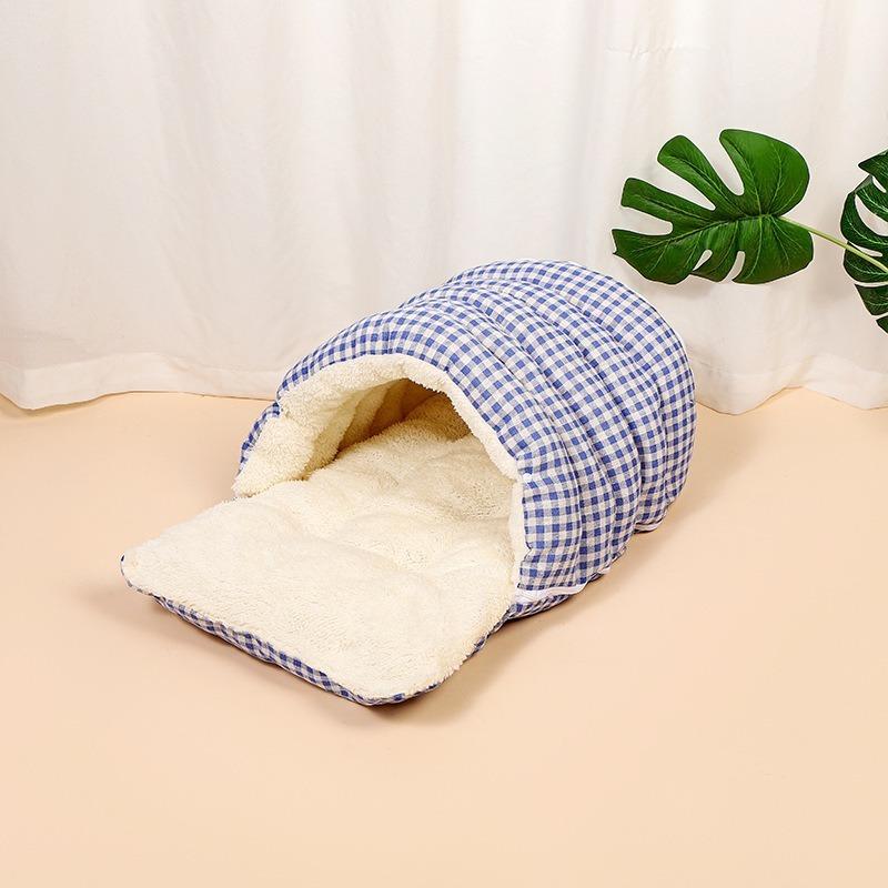 Warm Thick Plush Enclosed Cat Cave Bed Sleeping Nest For Cats And Small Dogs