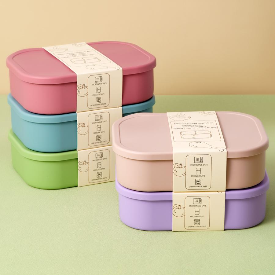 1PCSilicone Food Storage Box Portable Lunch Box For Food Dinnerware Food Container Feeding Bowl Lunchbox Children's Tableware