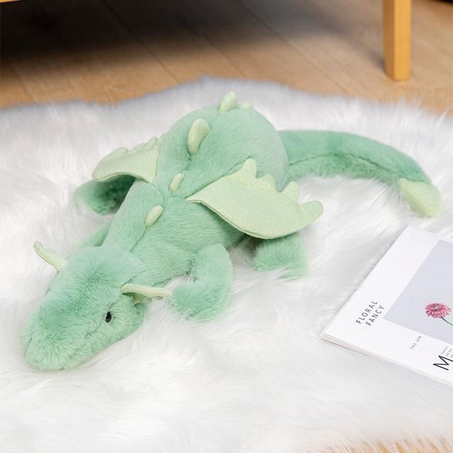 Kawaii New High Quality Simulation Snow Dragon Colorful Plush Toys Soft Wing Doll Birthday Gift Home Decor