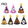 Ghost Pet Costume Halloween Pointed Hat, Cute Witch Pumpkin Cat Pom-pom Lightweight Hat for Cats And Small Dogs Holiday Party Accessory Photo Prop