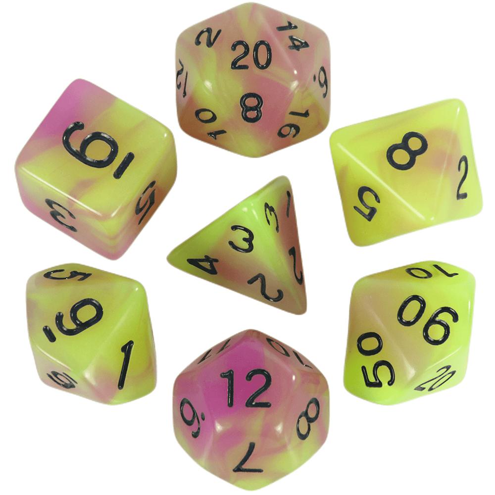 Glowing In The Dark Polyhedral Digital Dice Kit Multi-Color for Boardgame As Gift Entertainment 7 Dice D4 D6 D8 D10 D12 D20