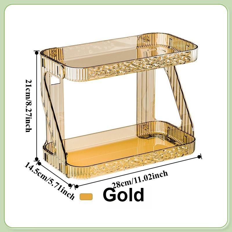 1PC Premium Light Luxury 2 Tier Acrylic Bathroom Organizer Removable Cosmetic Storage Rack Desktop Skincare Shelf Home Decor