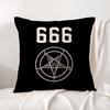 P-Pentagramm 666 Dämonisch S-Satanisch Kissenbezug Natürliche Leinen Bio-Stoff Beidseitiger Druck Atmungsaktiv Für Heimdekoration