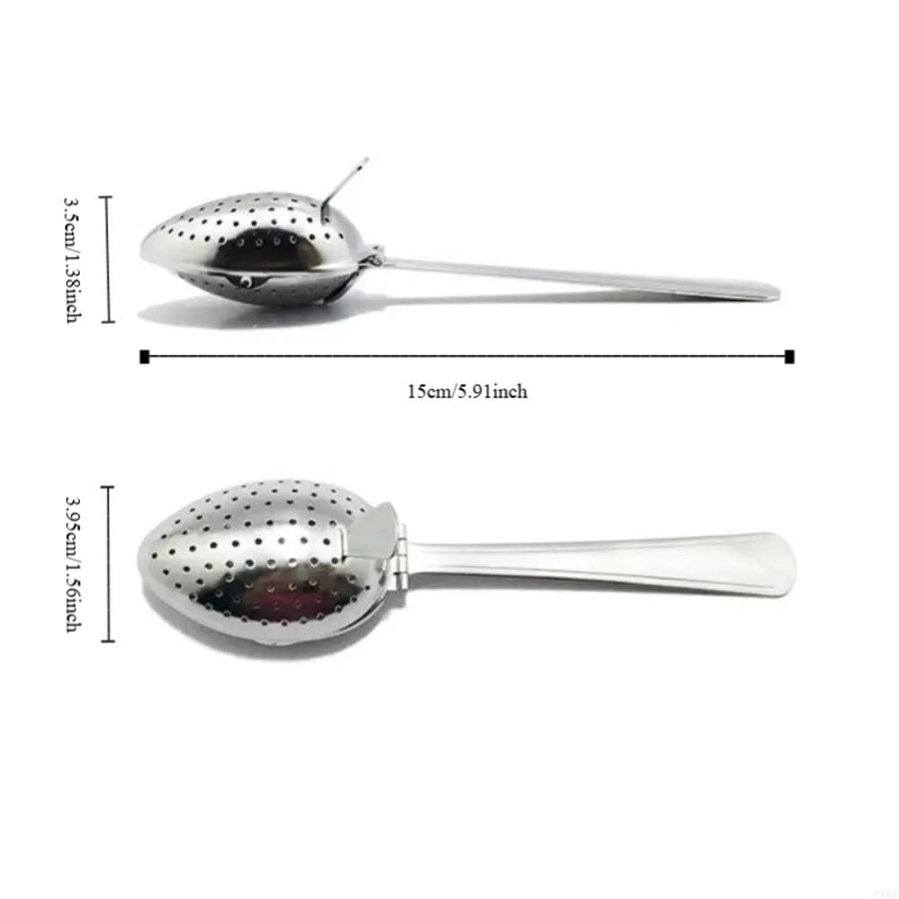 2 Piece Stainless Steel Tea Strainer Spoon Long Handle Tea Infuser Sieve Tea Filter Spoon Spices