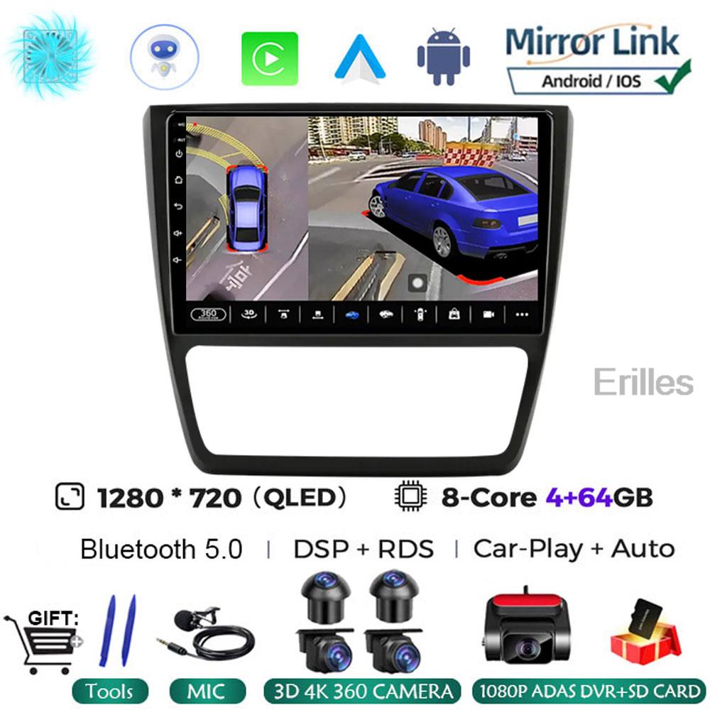 Carplay 10.1inch 2 Din Android 14 Car Radio GPS for SKODA Yeti 5L 2009 - 2014 Navigation Multimedia Player 2din AutoRadio Stereo