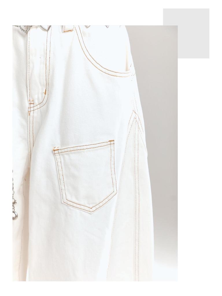 D9021 Damen Locker Weitbeinige Gebogene Jeans - Frühling/Herbst Bodenlanger Stil