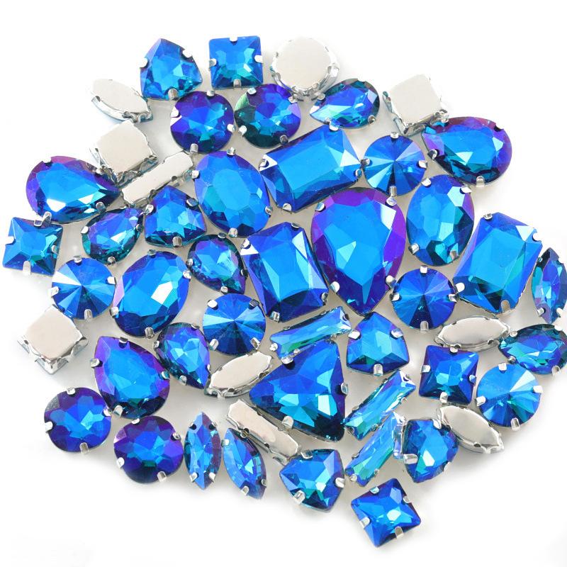 Mixed Claw Drill Glass Plated AB Crystal Sewing Drill Rhinestones Single Claw DIY Jewelry Accessories Wedding Clothing Accessories