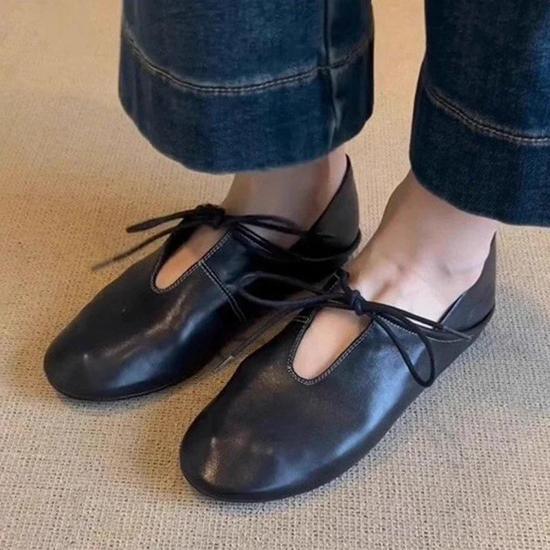 Fashion Women Flats Sandals Casual Loafers Shoes Sport Sneakers Woman Summer 2025 Brand Lace Up Leather Shoes Running Walking Zapatillas