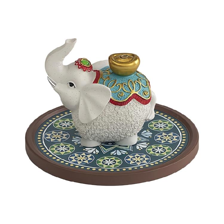 

Resin Elephant Statue Incenses Stick Holder With Colorful Ashes Catchers Tray For Desktop Decors Meditations Accessories 1