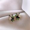 Söta Guldiga Panda Djur Örhängen Hänge Vackra Bröllop För Kvinnor