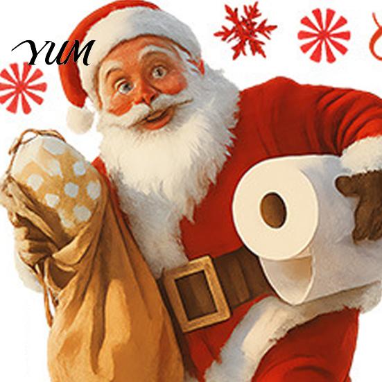 Holiday Toilet Seat Decorations Funny Christmas Santa Decal, Waterproof PVC Bathroom Lid Decoration Stickers Winter Decals for Home Decor, Removable