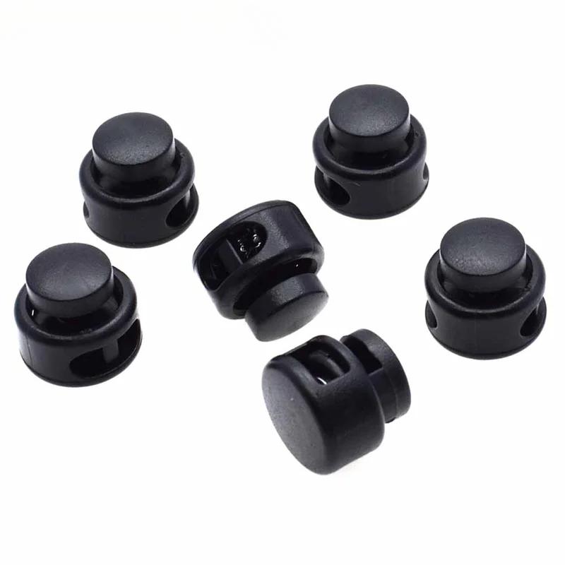 10 Pcs/Pack Cord Lock Toggle Clip Stopper Plastic Black For Bags/Garments Size:15mm*14mm