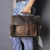 Men's 14" Vintage Leather Business Briefcase 2058