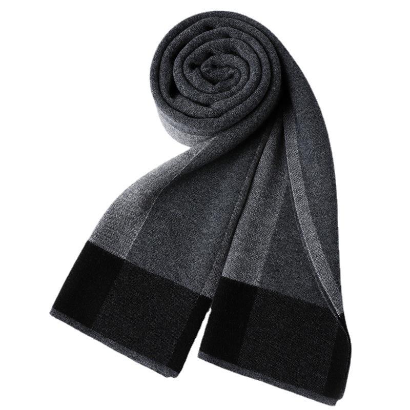 Men's scarf wool winter fashion casual versatile thickened warm business versatile simple and elegant