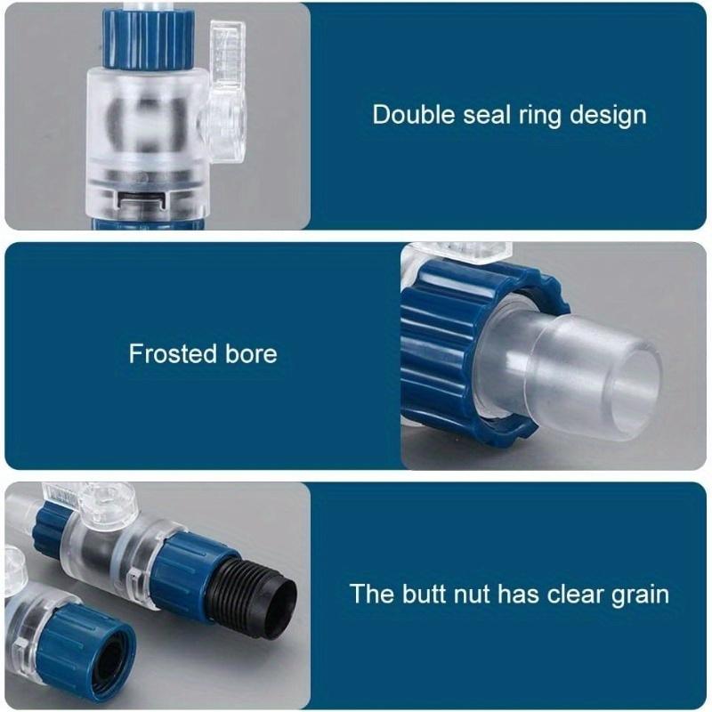Dongke Aquarium Hose Valve, Double Sealed Fish Tank Quick Release Valve, with Water Flow Control Switch, Suitable for 12-22mm Hose Aquarium Fish Tank
