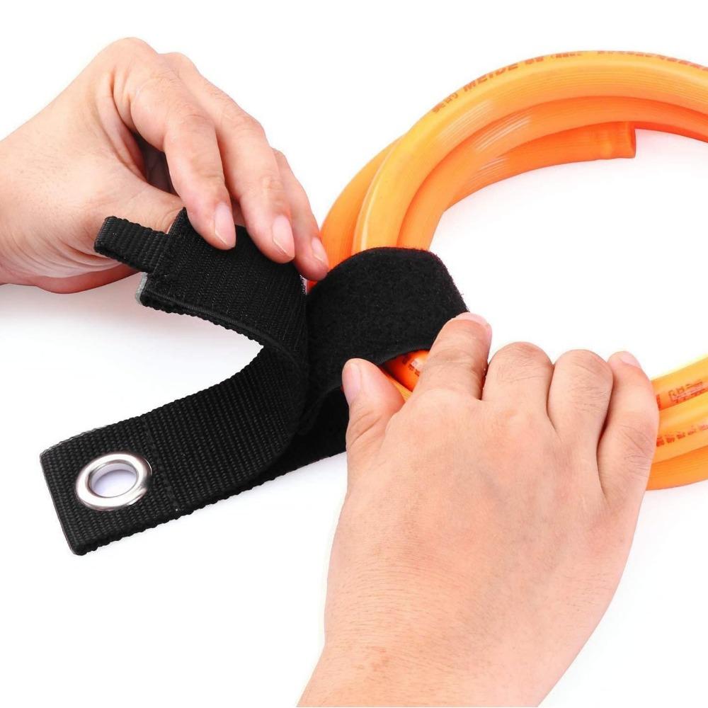 4PCS Heavy-Duty Hose Storage Straps Reusable Power Cord Management Nylon Heavy Cord Extension Cord Storage Organizer Straps