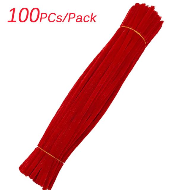 100/300PCS Creative Wires Chenille Wire Pipe Flower Headband Colorful DIY Plush Stem Wired Twist Stick DIY Handmade Toy Materia