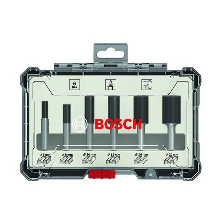 Coffret De Fraises - BOSCH PROFESSIONAL - 2607017465 - 6 Fraises Droites - Ø12/16/20 Mm - Queue De 6 Mm