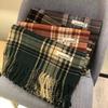 Korean Version Autumn and Winter Plaid Scarf Women's Japanese Winter Classic Versatile Tassel Thickened Warm Imitation Cashmere Scarf Shawl