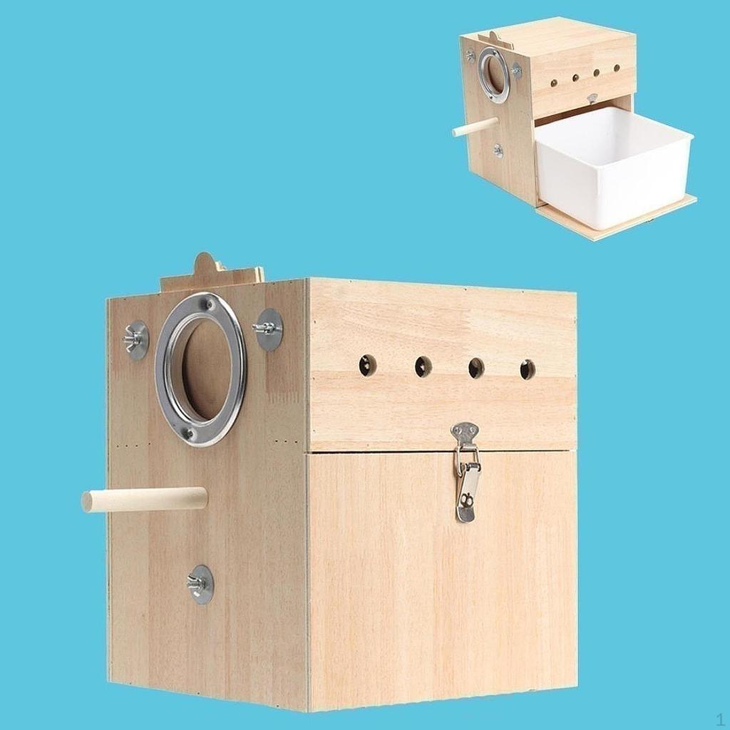 Bird Nest Box Parrot Mating Breathable House, Hanging Wooden Pet Parrots